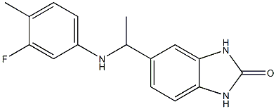5-{1-[(3-fluoro-4-methylphenyl)amino]ethyl}-2,3-dihydro-1H-1,3-benzodiazol-2-one Structure