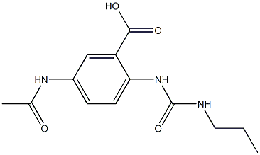 5-acetamido-2-[(propylcarbamoyl)amino]benzoic acid Struktur