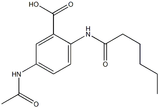 5-acetamido-2-hexanamidobenzoic acid Struktur