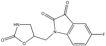 5-fluoro-1-[(2-oxo-1,3-oxazolidin-5-yl)methyl]-2,3-dihydro-1H-indole-2,3-dione Struktur