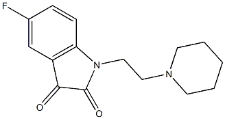 5-fluoro-1-[2-(piperidin-1-yl)ethyl]-2,3-dihydro-1H-indole-2,3-dione 结构式