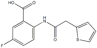 5-fluoro-2-[(thien-2-ylacetyl)amino]benzoic acid 化学構造式