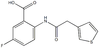 5-fluoro-2-[2-(thiophen-3-yl)acetamido]benzoic acid Struktur