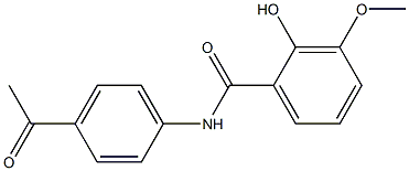 N-(4-acetylphenyl)-2-hydroxy-3-methoxybenzamide Struktur