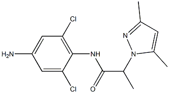 N-(4-amino-2,6-dichlorophenyl)-2-(3,5-dimethyl-1H-pyrazol-1-yl)propanamide 结构式
