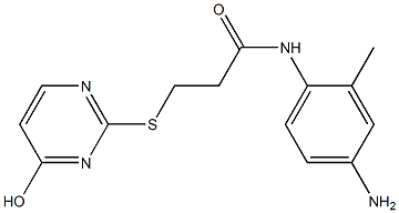 N-(4-amino-2-methylphenyl)-3-[(4-hydroxypyrimidin-2-yl)sulfanyl]propanamide 结构式