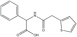 phenyl[(thien-2-ylacetyl)amino]acetic acid Structure