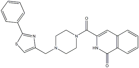 1(2H)-Isoquinolinone,  3-[[4-[(2-phenyl-4-thiazolyl)methyl]-1-piperazinyl]carbonyl]- Structure
