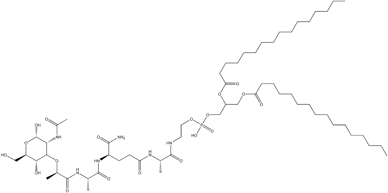 2-[[(2S)-2-[[(4R)-4-[[(2S)-2-[[(2R)-2-[(2S,3R,4R,5S,6R)-3-acetamido-2,5-dihydroxy-6-(hydroxymethyl)oxan-4-yl]oxypropanoyl]amino]propanoyl]amino]-4-carbamoyl-butanoyl]amino]propanoyl]amino]ethoxy-(2,3-dihexadecanoyloxypropoxy)phosphinic acid