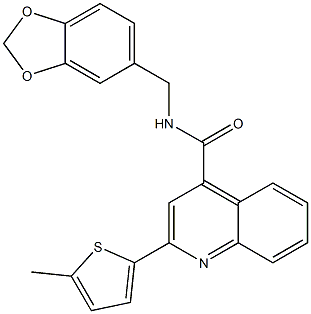  N-(1,3-benzodioxol-5-ylmethyl)-2-(5-methyl-2-thienyl)-4-quinolinecarboxamide