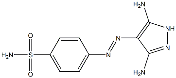4-[(3,5-diamino-1H-pyrazol-4-yl)diazenyl]benzenesulfonamide 化学構造式