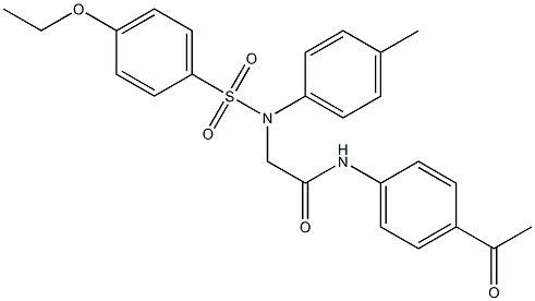 N-(4-acetylphenyl)-2-{[(4-ethoxyphenyl)sulfonyl]-4-methylanilino}acetamide Struktur