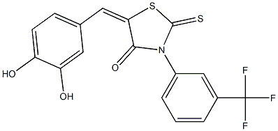 5-(3,4-dihydroxybenzylidene)-2-thioxo-3-[3-(trifluoromethyl)phenyl]-1,3-thiazolidin-4-one Structure