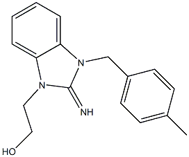 2-[2-imino-3-(4-methylbenzyl)-2,3-dihydro-1H-benzimidazol-1-yl]ethanol Struktur
