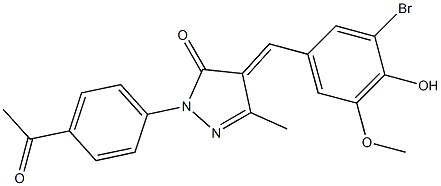 2-(4-acetylphenyl)-4-(3-bromo-4-hydroxy-5-methoxybenzylidene)-5-methyl-2,4-dihydro-3H-pyrazol-3-one