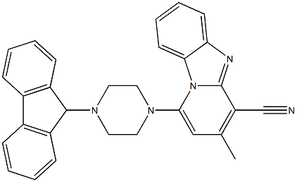 1-[4-(9H-fluoren-9-yl)piperazin-1-yl]-3-methylpyrido[1,2-a]benzimidazole-4-carbonitrile Structure