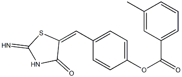 4-[(2-imino-4-oxo-1,3-thiazolidin-5-ylidene)methyl]phenyl 3-methylbenzoate,,结构式