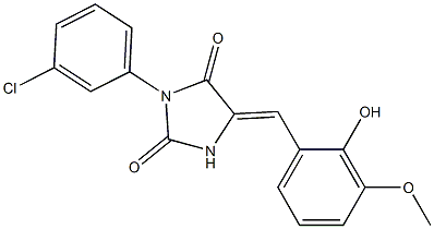 3-(3-chlorophenyl)-5-(2-hydroxy-3-methoxybenzylidene)-2,4-imidazolidinedione
