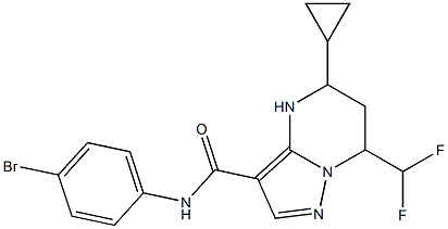 N-(4-bromophenyl)-5-cyclopropyl-7-(difluoromethyl)-4,5,6,7-tetrahydropyrazolo[1,5-a]pyrimidine-3-carboxamide Struktur