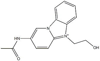 2-(acetylamino)-5-(2-hydroxyethyl)pyrido[2,1-b]benzimidazol-5-ium Struktur