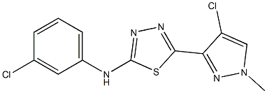 5-(4-chloro-1-methyl-1H-pyrazol-3-yl)-N-(3-chlorophenyl)-1,3,4-thiadiazol-2-amine Structure
