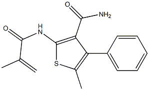 2-(methacryloylamino)-5-methyl-4-phenyl-3-thiophenecarboxamide Struktur