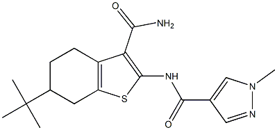N-[3-(aminocarbonyl)-6-tert-butyl-4,5,6,7-tetrahydro-1-benzothien-2-yl]-1-methyl-1H-pyrazole-4-carboxamide