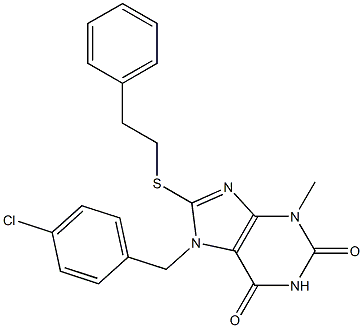 7-[(4-chlorophenyl)methyl]-3-methyl-8-[(2-phenylethyl)sulfanyl]-3,7-dihydro-1H-purine-2,6-dione