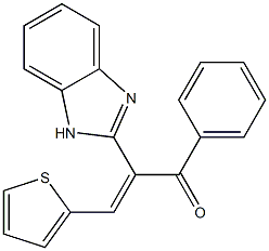 2-(1H-benzimidazol-2-yl)-1-phenyl-3-(2-thienyl)-2-propen-1-one Struktur