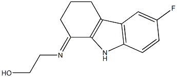 2-[(6-fluoro-2,3,4,9-tetrahydro-1H-carbazol-1-ylidene)amino]ethanol 化学構造式