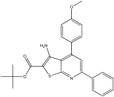 tert-butyl 3-amino-4-(4-methoxyphenyl)-6-phenylthieno[2,3-b]pyridine-2-carboxylate Struktur