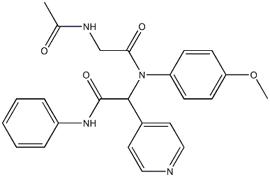 2-{[(acetylamino)acetyl]-4-methoxyanilino}-N-phenyl-2-(4-pyridinyl)acetamide Struktur