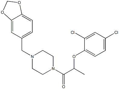 2-[4-(1,3-benzodioxol-5-ylmethyl)-1-piperazinyl]-1-methyl-2-oxoethyl 2,4-dichlorophenyl ether