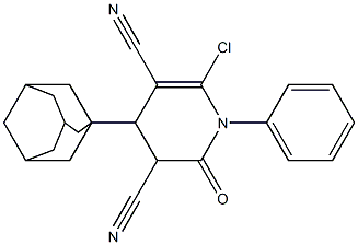 4-(1-adamantyl)-6-chloro-2-oxo-1-phenyl-1,2,3,4-tetrahydropyridine-3,5-dicarbonitrile Struktur
