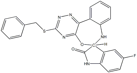 5-fluoro-3'-(benzylsulfanyl)-1,3,6',7'-tetrahydrospiro[2H-indole-3,6'-[1,2,4]triazino[5,6-d][3,1]benzoxazepine]-2-one