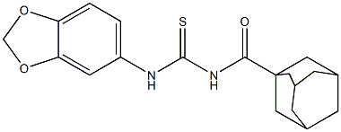 N-(1-adamantylcarbonyl)-N'-(1,3-benzodioxol-5-yl)thiourea Struktur