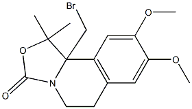 10b-(bromomethyl)-8,9-dimethoxy-1,1-dimethyl-1,5,6,10b-tetrahydro[1,3]oxazolo[4,3-a]isoquinolin-3-one Struktur