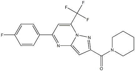5-(4-fluorophenyl)-2-(1-piperidinylcarbonyl)-7-(trifluoromethyl)pyrazolo[1,5-a]pyrimidine Structure
