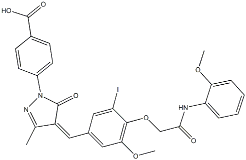 4-(4-{3-iodo-5-methoxy-4-[2-(2-methoxyanilino)-2-oxoethoxy]benzylidene}-3-methyl-5-oxo-4,5-dihydro-1H-pyrazol-1-yl)benzoic acid