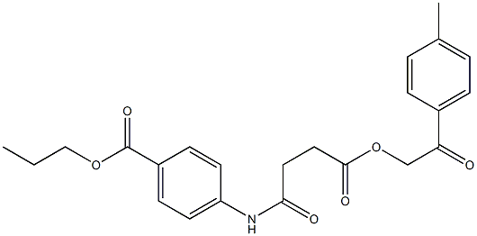 propyl 4-({4-[2-(4-methylphenyl)-2-oxoethoxy]-4-oxobutanoyl}amino)benzoate 结构式