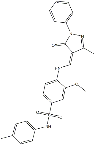 3-methoxy-4-{[(3-methyl-5-oxo-1-phenyl-1,5-dihydro-4H-pyrazol-4-ylidene)methyl]amino}-N-(4-methylphenyl)benzenesulfonamide