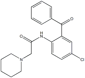 N-(2-benzoyl-4-chlorophenyl)-2-(1-piperidinyl)acetamide Structure