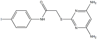 2-[(4,6-diamino-2-pyrimidinyl)sulfanyl]-N-(4-iodophenyl)acetamide Struktur