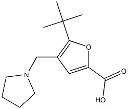 5-tert-butyl-4-(1-pyrrolidinylmethyl)-2-furoic acid Struktur