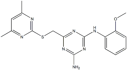 N-(4-amino-6-{[(4,6-dimethyl-2-pyrimidinyl)thio]methyl}-1,3,5-triazin-2-yl)-N-(2-methoxyphenyl)amine|