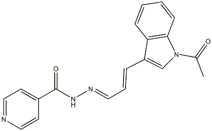 N'-[3-(1-acetyl-1H-indol-3-yl)-2-propenylidene]isonicotinohydrazide Structure