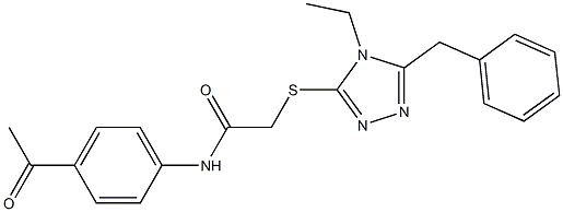 N-(4-acetylphenyl)-2-{[4-ethyl-5-(phenylmethyl)-4H-1,2,4-triazol-3-yl]sulfanyl}acetamide Struktur