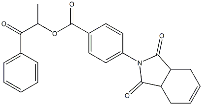 1-methyl-2-oxo-2-phenylethyl 4-(1,3-dioxo-1,3,3a,4,7,7a-hexahydro-2H-isoindol-2-yl)benzoate Structure