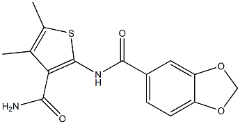 N-[3-(aminocarbonyl)-4,5-dimethyl-2-thienyl]-1,3-benzodioxole-5-carboxamide|