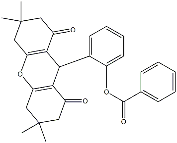 2-(3,3,6,6-tetramethyl-1,8-dioxo-2,3,4,5,6,7,8,9-octahydro-1H-xanthen-9-yl)phenyl benzoate Structure